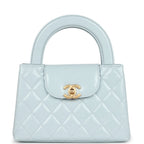 Chanel Small Kelly Shopper Light Blue Shiny Aged Calfskin Brushed Gold Hardware