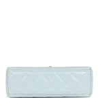 Chanel Small Kelly Shopper Light Blue Shiny Aged Calfskin Brushed Gold Hardware