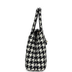 Chanel Small Kelly Shopper Black and White Houndstooth Tweed Brushed Gold Hardware