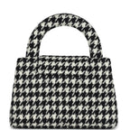 Chanel Small Kelly Shopper Black and White Houndstooth Tweed Brushed Gold Hardware