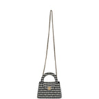Chanel Small Kelly Shopper Black and White Houndstooth Tweed Brushed Gold Hardware