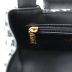 Chanel Small Kelly Shopper Black and White Houndstooth Tweed Brushed Gold Hardware
