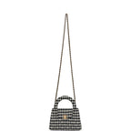 Chanel Small Kelly Shopper Black and White Houndstooth Tweed Brushed Gold Hardware