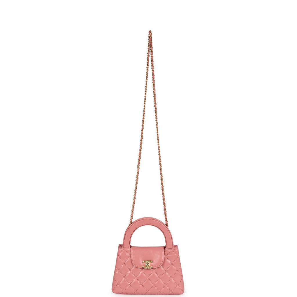Chanel Small Kelly Shopper Pink Shiny Aged Calfskin Brushed Gold Hardware