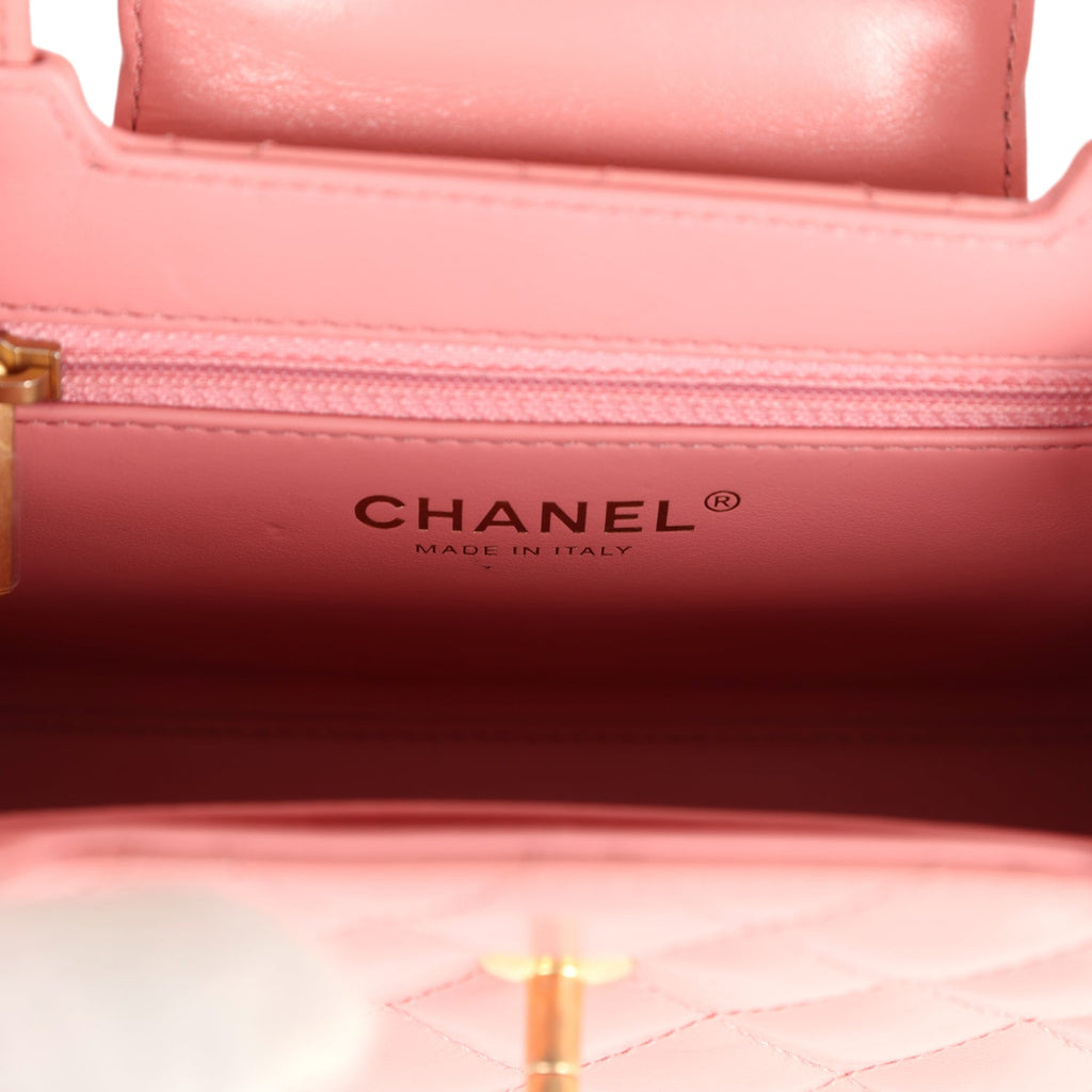 Chanel Small Kelly Shopper Pink Shiny Aged Calfskin Brushed Gold Hardware