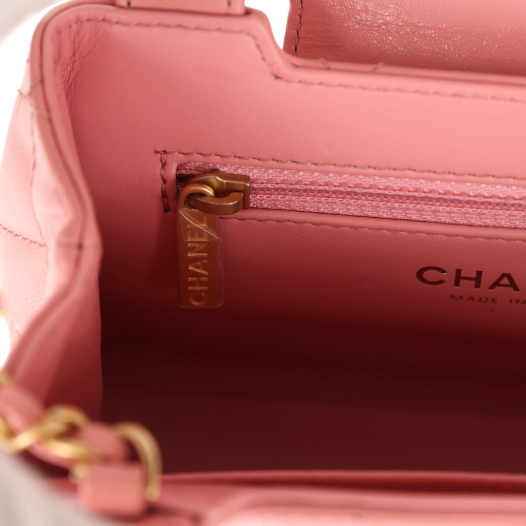 Chanel Small Kelly Shopper Pink Shiny Aged Calfskin Brushed Gold Hardware