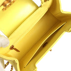 Chanel Small Kelly Yellow Shiny Aged Calfskin Brushed Gold Hardware