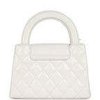 Chanel Small Kelly Shopper White Shiny Aged Calfskin Brushed Gold Hardware