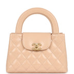 Chanel Small Kelly Shopper Beige Shiny Aged Calfskin Brushed Gold Hardware