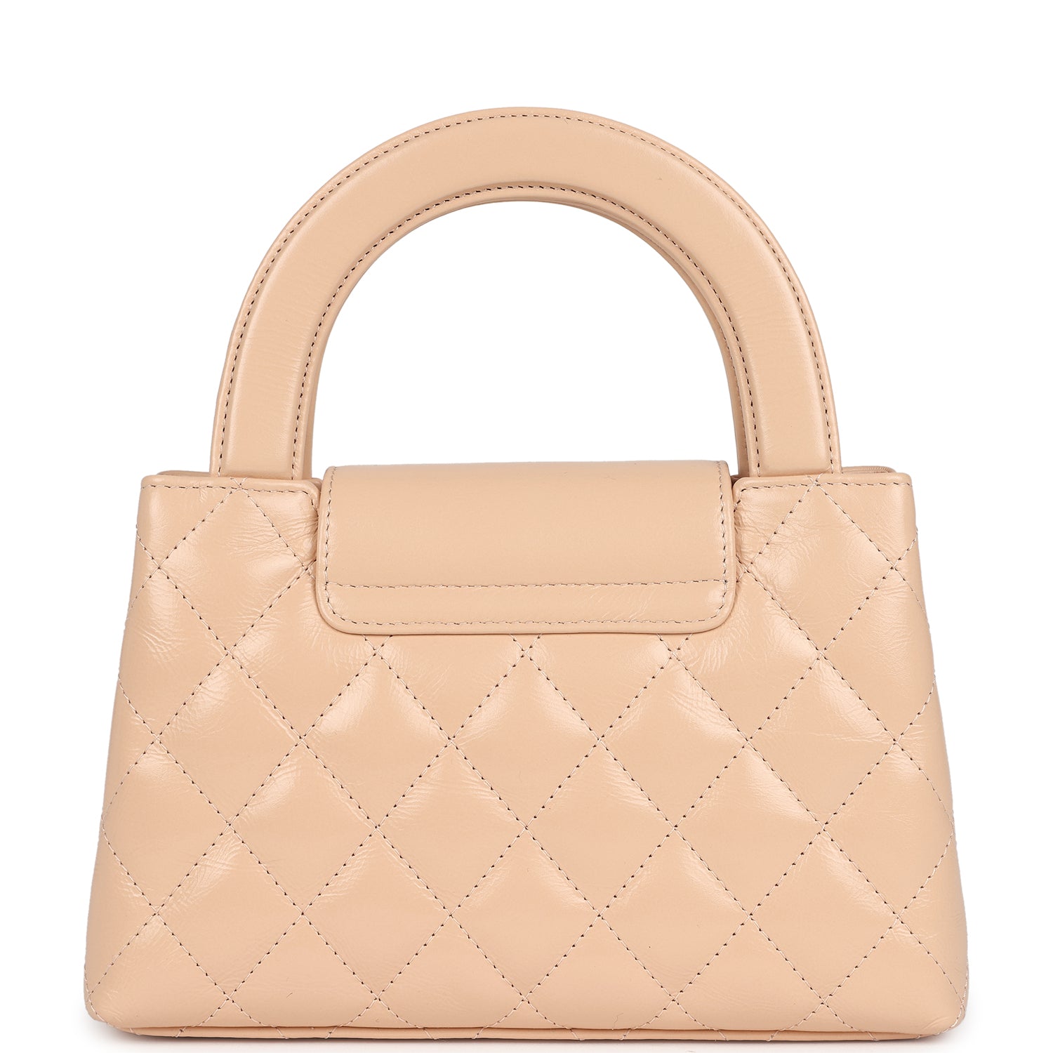 Chanel Small Kelly Shopper Beige Shiny Aged Calfskin Brushed Gold Hardware