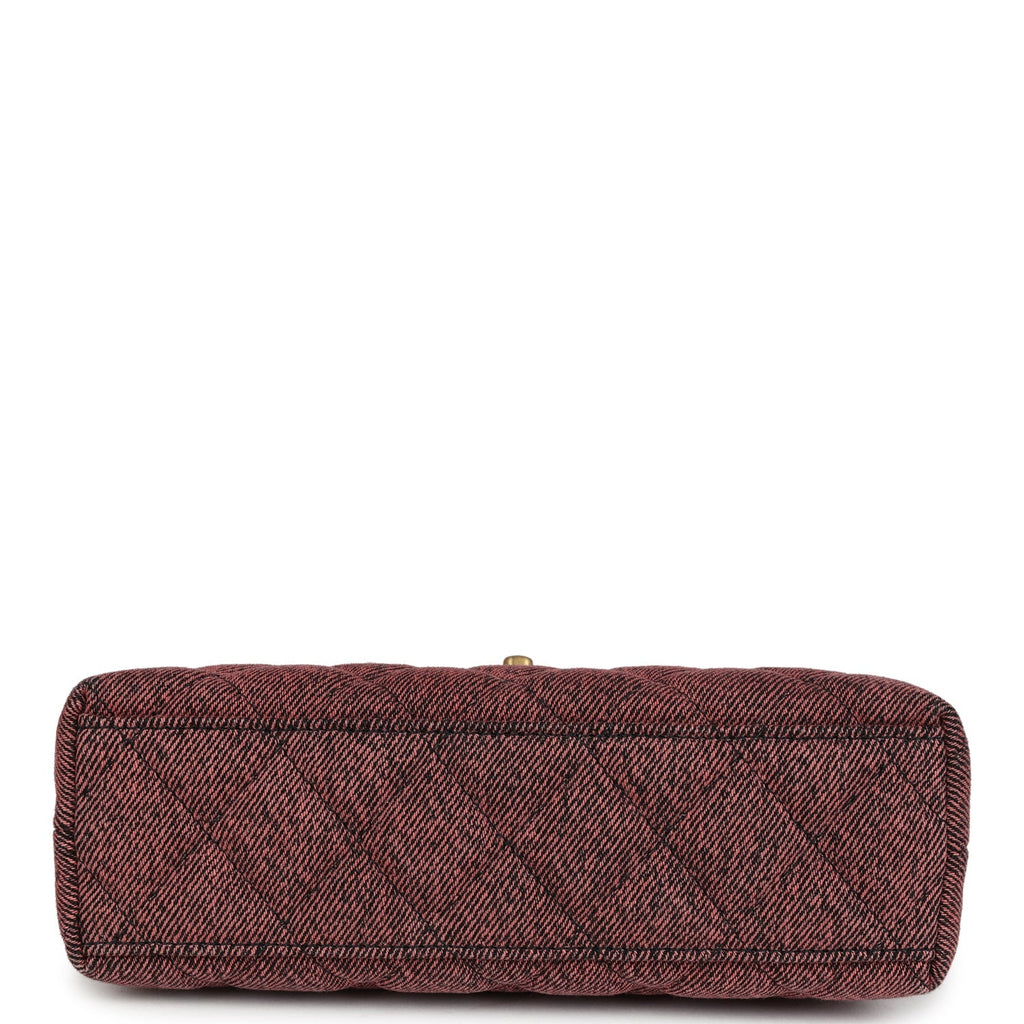 Chanel Small Kelly Shopper Pink Washed Denim Brushed Gold Hardware