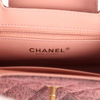 Chanel Small Kelly Shopper Pink Washed Denim Brushed Gold Hardware