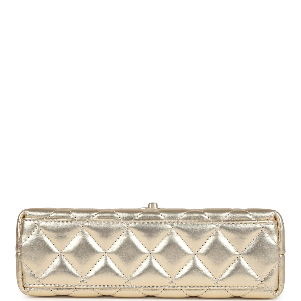 Chanel Small Kelly Shopper Metallic Gold Calfskin Brushed Gold Hardware