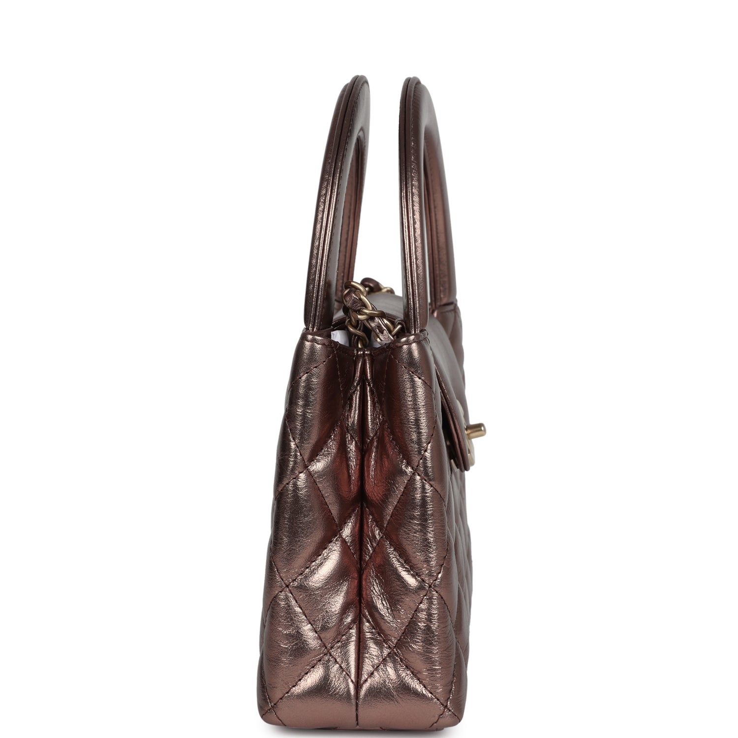 Chanel Small Kelly Shopper Metallic Bronze Calfskin Brushed Gold Hardware