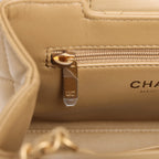 Chanel Small Kelly Shopper Dark Beige Shiny Lambskin Antique Gold Hardware