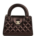Chanel Small Kelly Shopper Metallic Dark Bronze Calfskin Brushed Light Gold Hardware