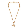 Vintage Chanel 24K Gold Plated Triple Interlocking CC Pendant Necklace
