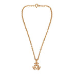 Vintage Chanel 24K Gold Plated Triple Interlocking CC Pendant Necklace