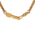 Vintage Chanel 24K Gold Plated Filigree Cut-Out CC Pendant Necklace