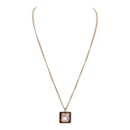 Vintage Chanel 24K Gold Plated Pink No.5 Rhinestone Pendant Necklace