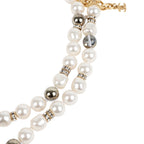 Chanel Layered Pearl, Gripoix, and Strass Gold Metal Fish Head Logo Necklace