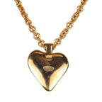 Vintage Chanel 24K Gold Plated Long CC Heart Pendant Necklace