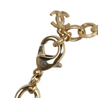 Chanel CC Gold Tone Metal Pearl Necklace Gold Hardware