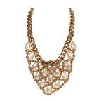 Chanel Layered Pearl Cluster Necklace Gold Hardware