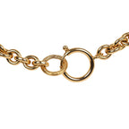 Vintage Chanel 24K Gold Plated CC Quilted Oval Pendant Necklace