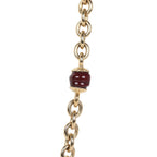Chanel CC Gripoix Burgundy Beaded Necklace Gold Hardware