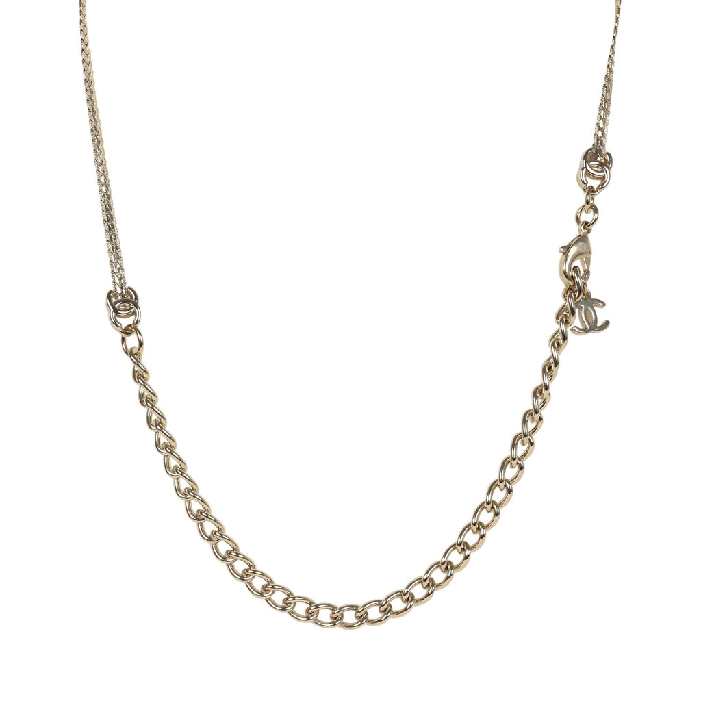 Chanel CC Short Necklace Light Gold Tone Hardware