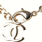 Chanel Crystal CC Choker Necklace Silver Tone and Light Gold Tone Hardware