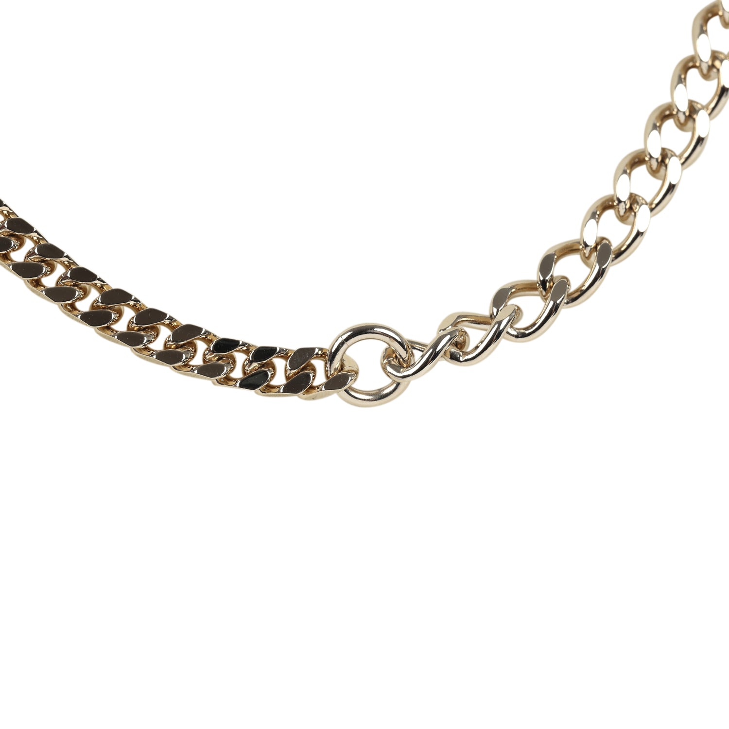 Chanel Crystal CC Choker Necklace Silver Tone and Light Gold Tone Hardware