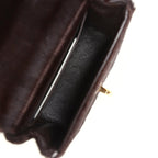 Vintage Chanel Micro Kelly Child Dark Brown Pony Hair Gold Hardware