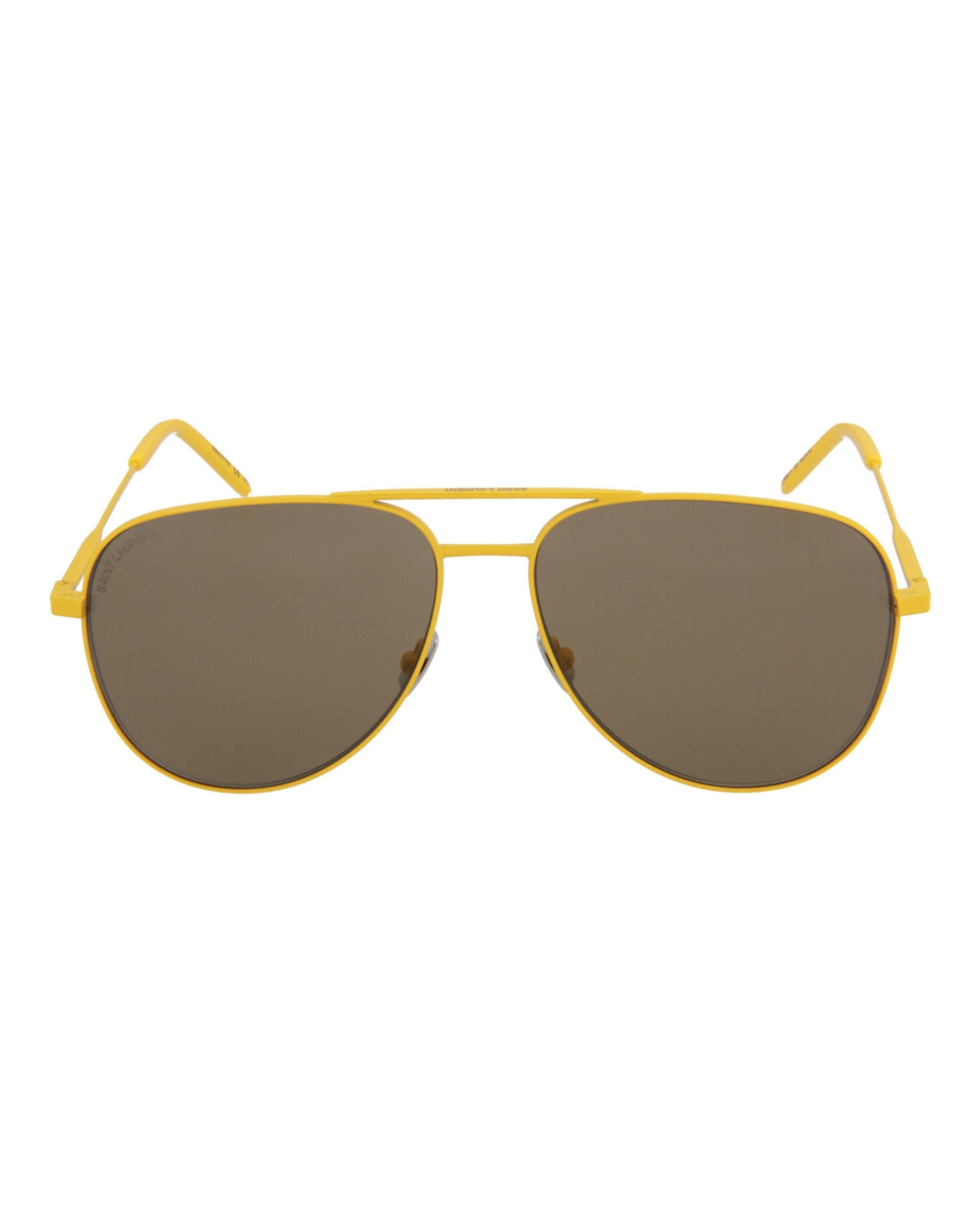 Saint Laurent Unisex Aviator Yellow Yellow Brown Fashion Designer Eyewear