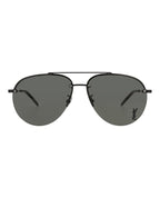 Saint Laurent Unisex Aviator Black Black Grey Fashion Designer Eyewear