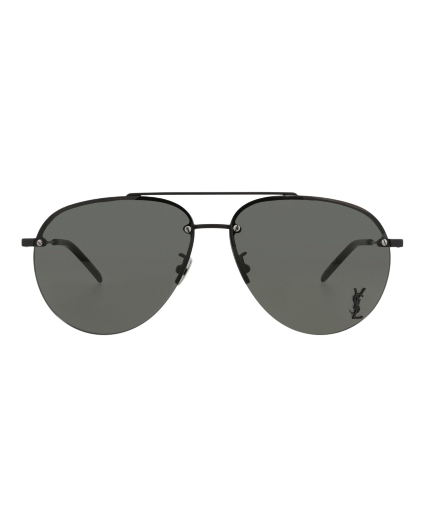 Saint Laurent Unisex Aviator Black Black Grey Fashion Designer Eyewear