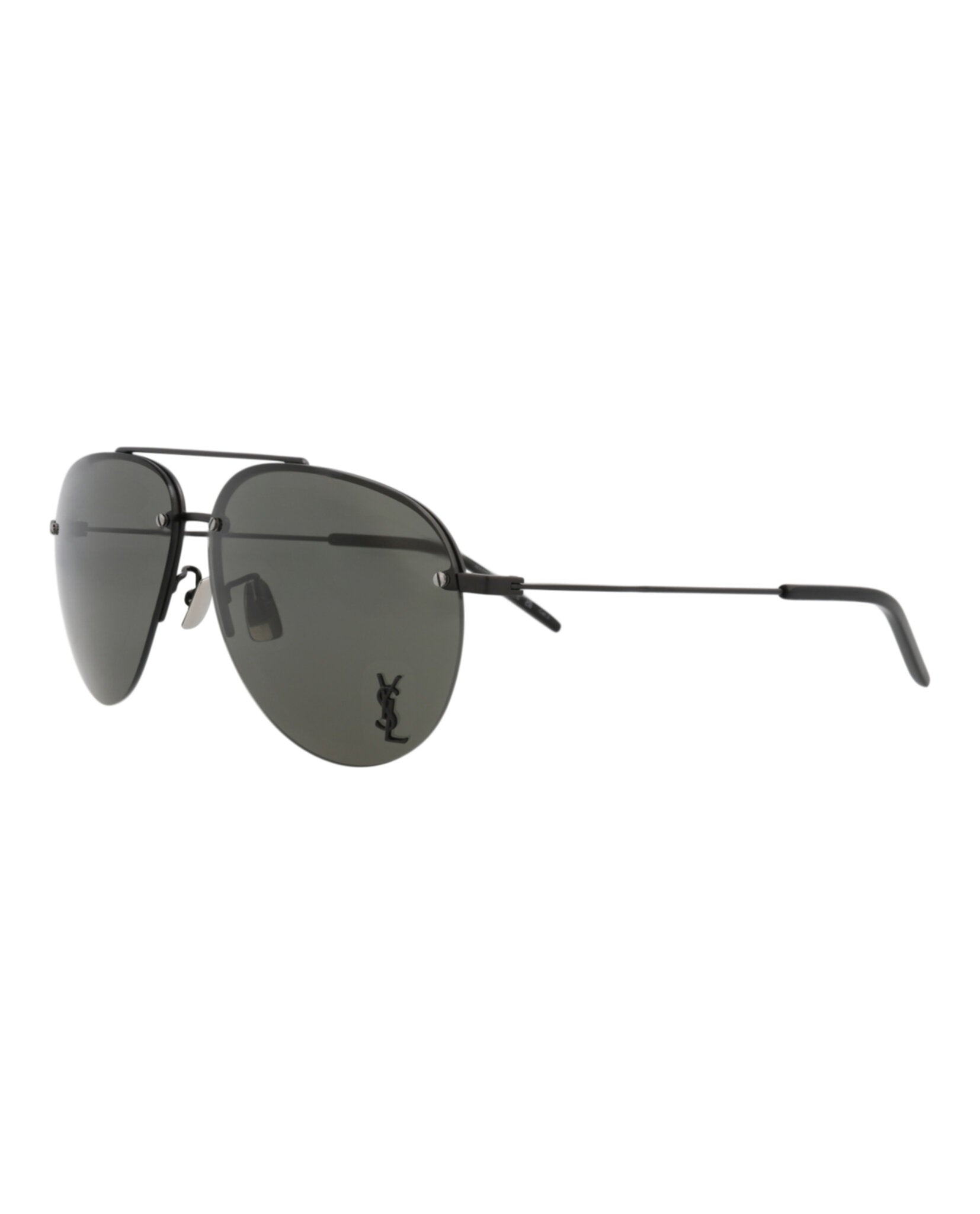 Saint Laurent Unisex Aviator Black Black Grey Fashion Designer Eyewear