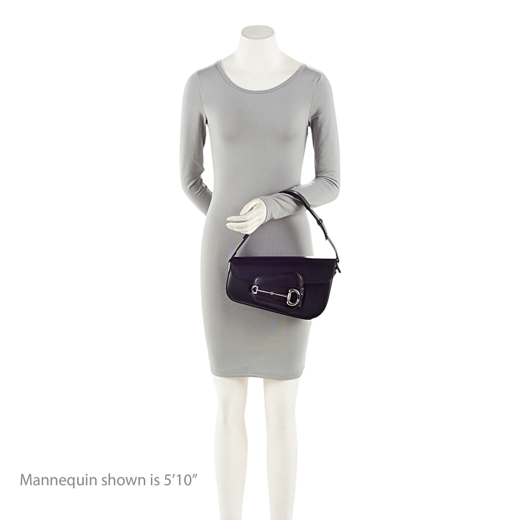 Gucci Calfskin Horsebit 1955 Asymmetric Small Shoulder Bag