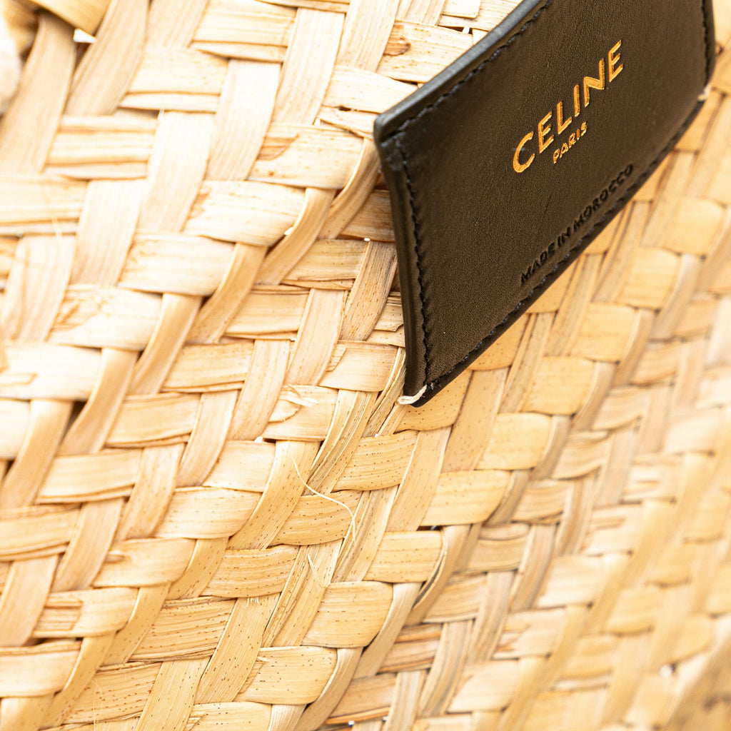 Celine Andre Butzer Large Raffia Classic Wanderer Embroidered Shopping Tote