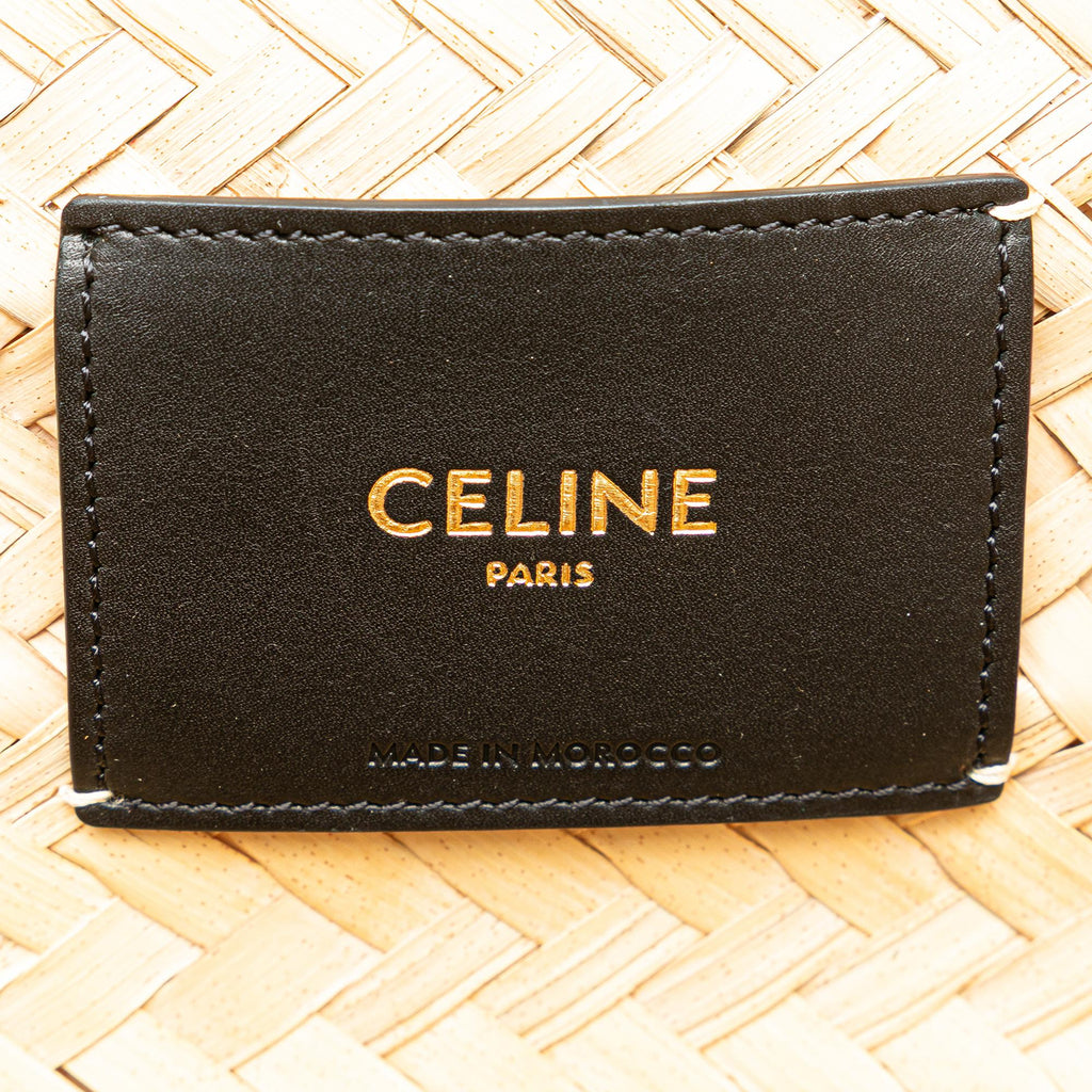 Celine Andre Butzer Large Raffia Classic Wanderer Embroidered Shopping Tote