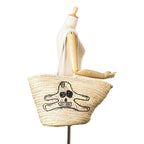 Celine Andre Butzer Large Raffia Classic Wanderer Embroidered Shopping Tote