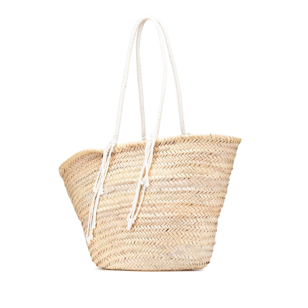 Celine Andre Butzer Large Raffia Classic Wanderer Embroidered Shopping Tote
