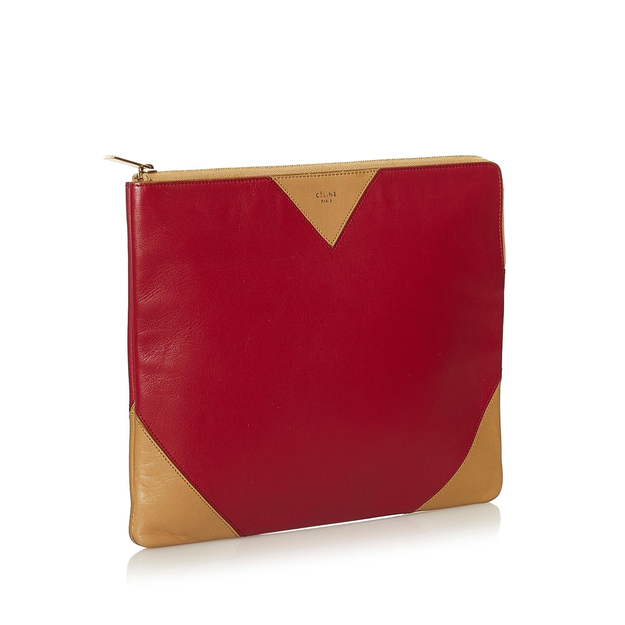Celine Bicolor Coeur Leather Clutch Bag (SHG-34952)