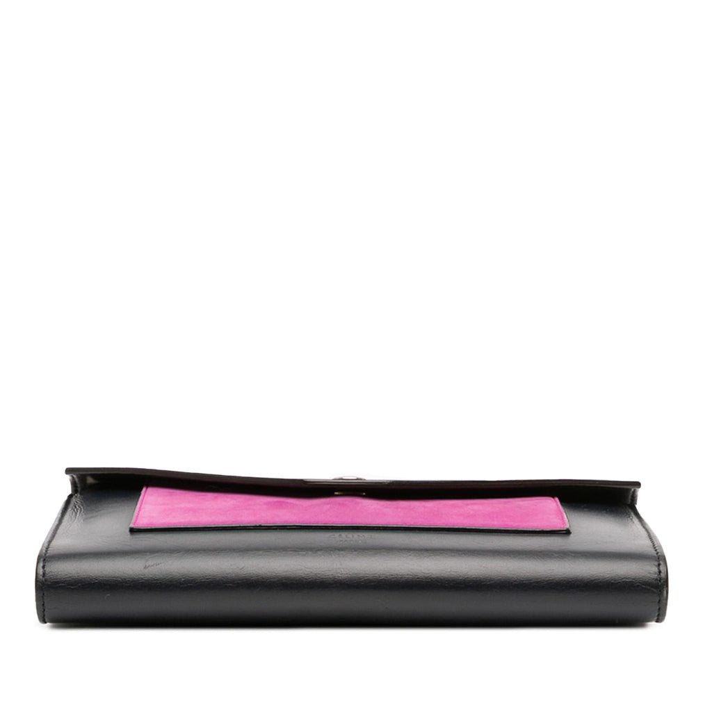 Celine Bicolor Leather Pocket Envelope Wallet On Chain