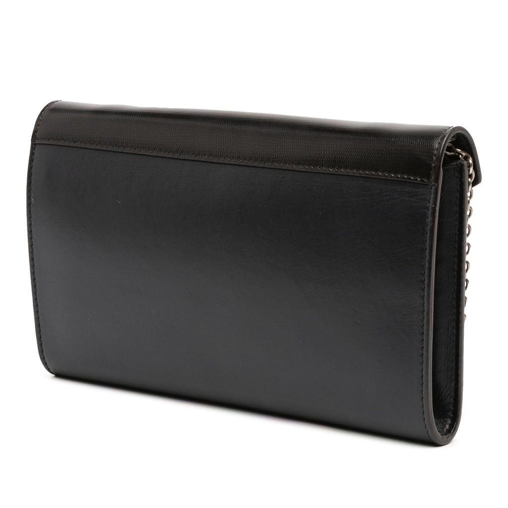 Celine Bicolor Leather Pocket Envelope Wallet On Chain