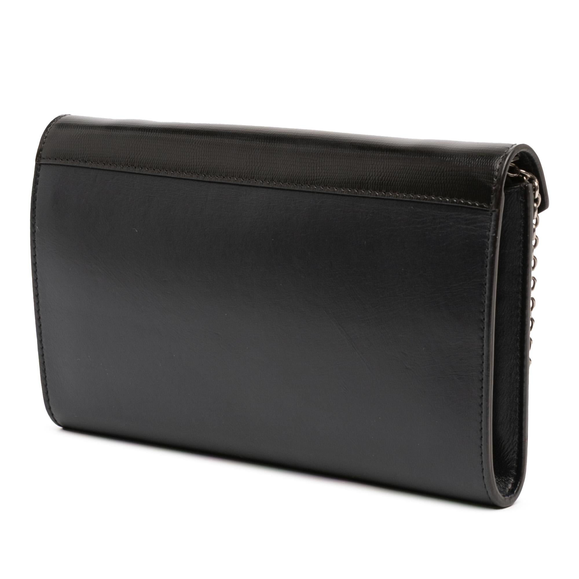 Celine Bicolor Leather Pocket Envelope Wallet On Chain