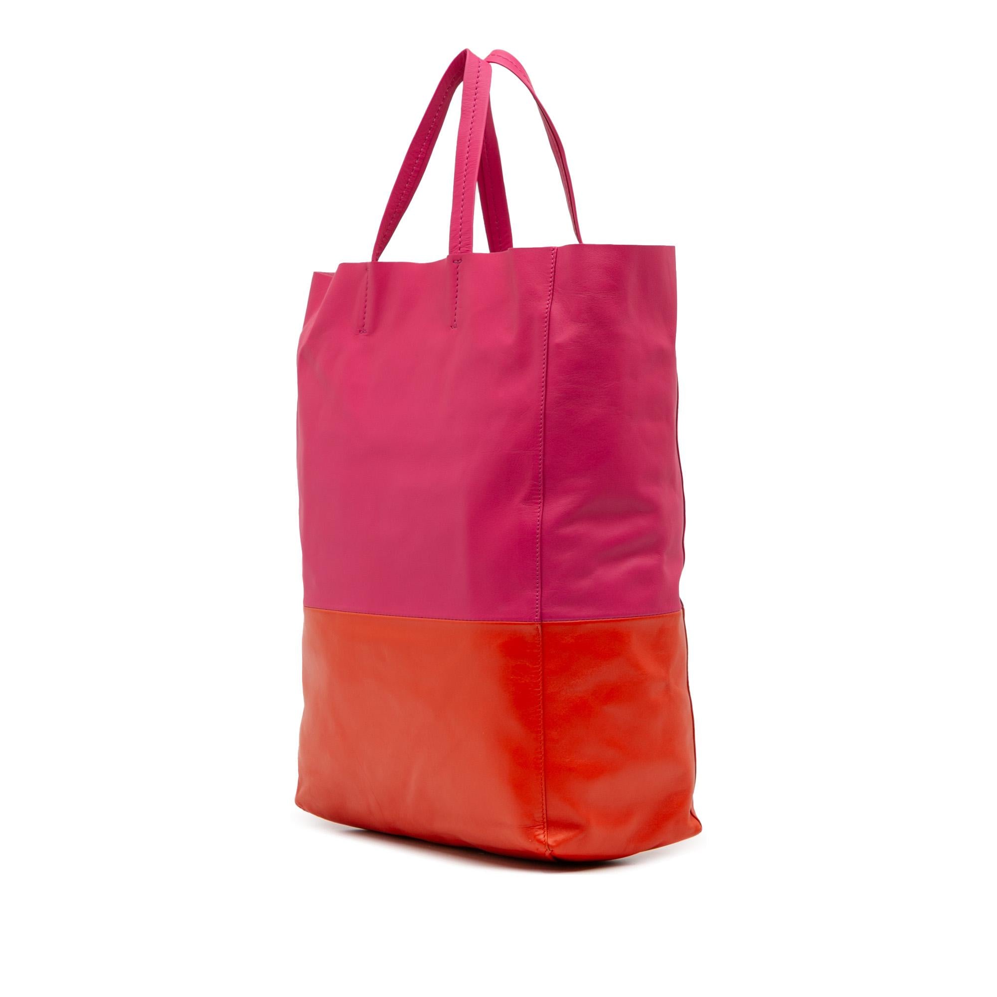 Celine Bicolor Leather Vertical Cabas Tote