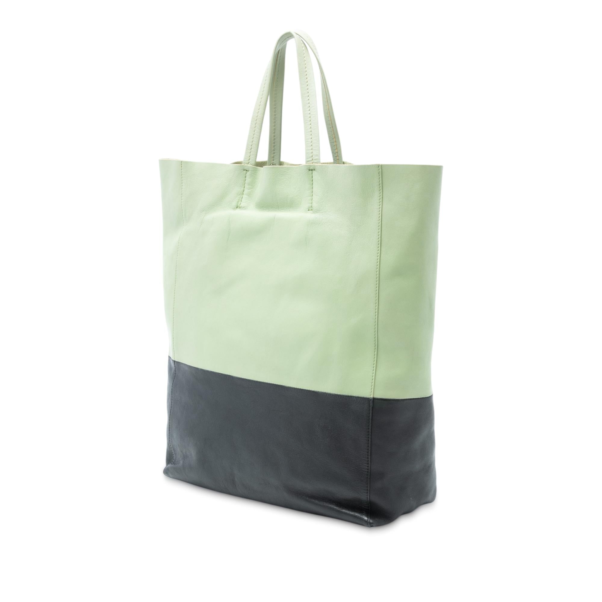 Celine Bicolor Leather Vertical Cabas Tote