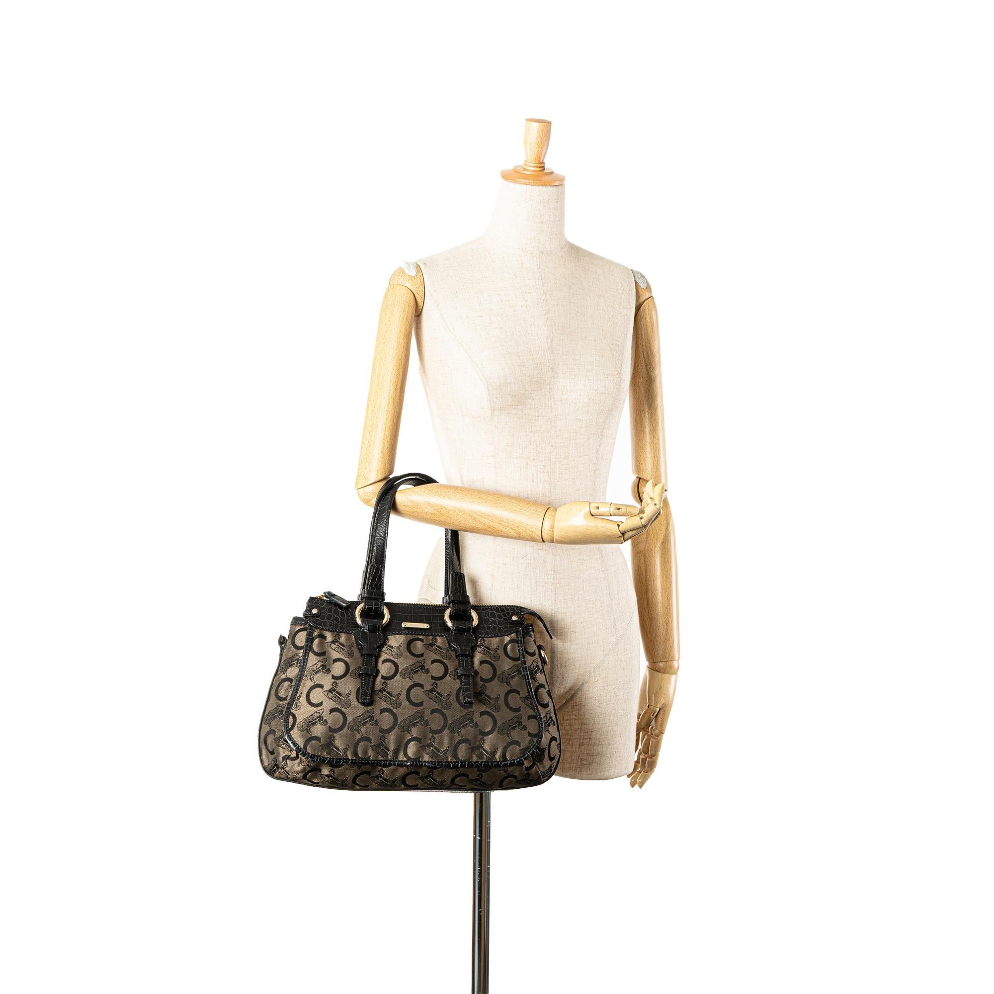 Celine C Carriage Canvas Satchel